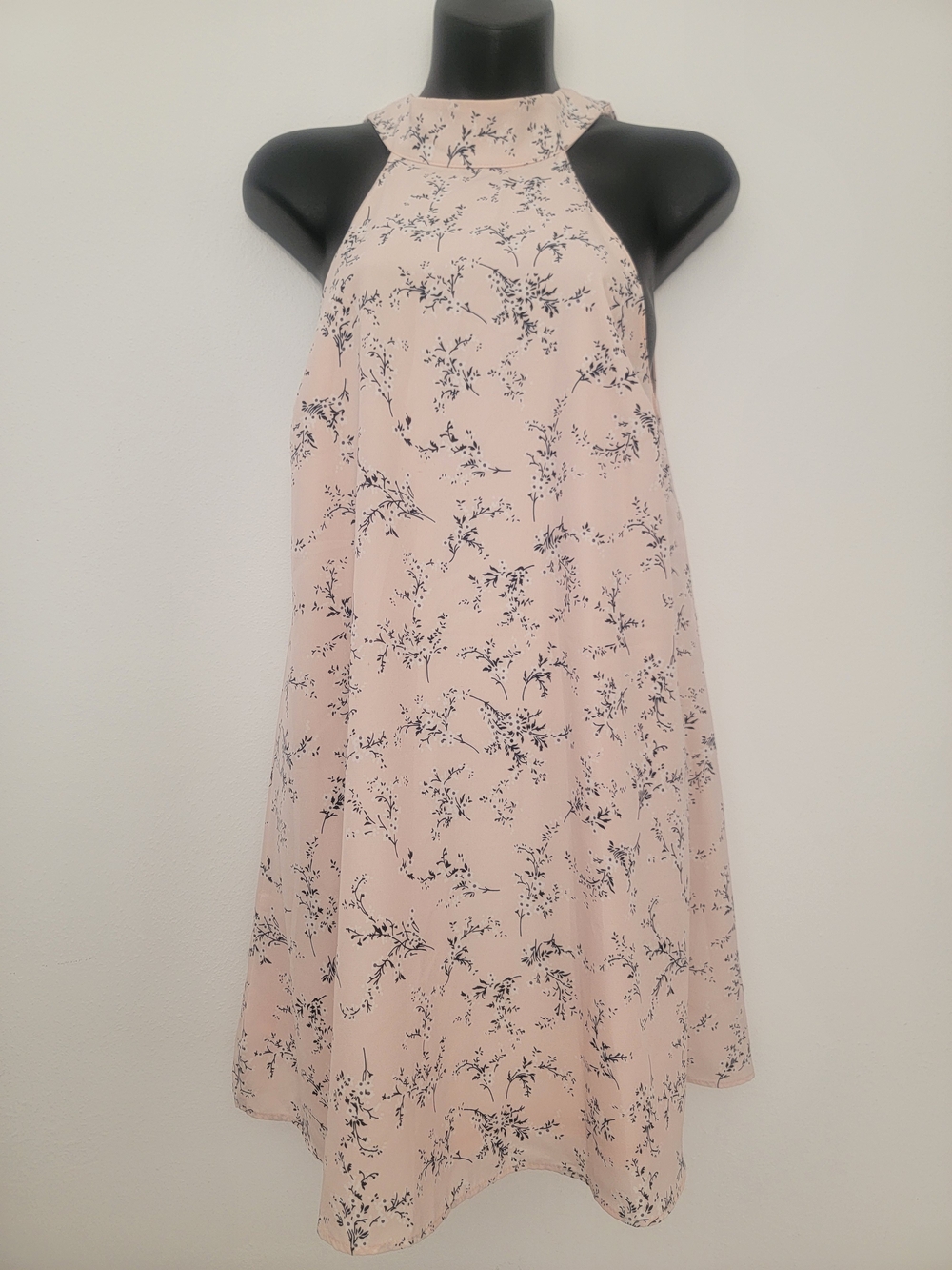 Women's Blush Floral Halter Dress